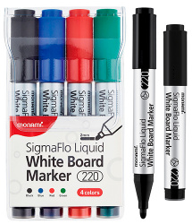 Набор маркеров для белых досок MonAmi SigmaFlo Liquid, 4цв. Корея!!! Толщина письма - 2.0mm, 1.5~5.0mm - фото